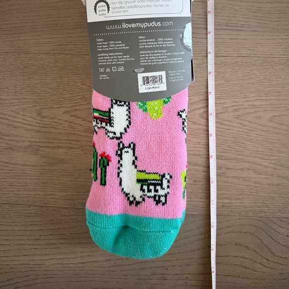 Pudus Llama Print Slipper Socks - Adult Size - Picture 3 of 3